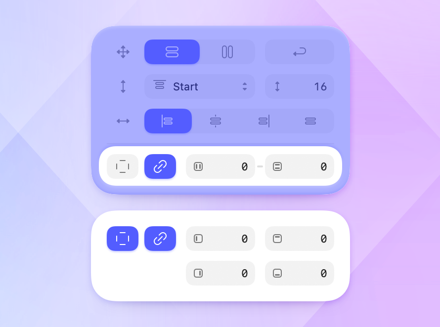 A screenshot showing the stack settings UI on the Inspector.