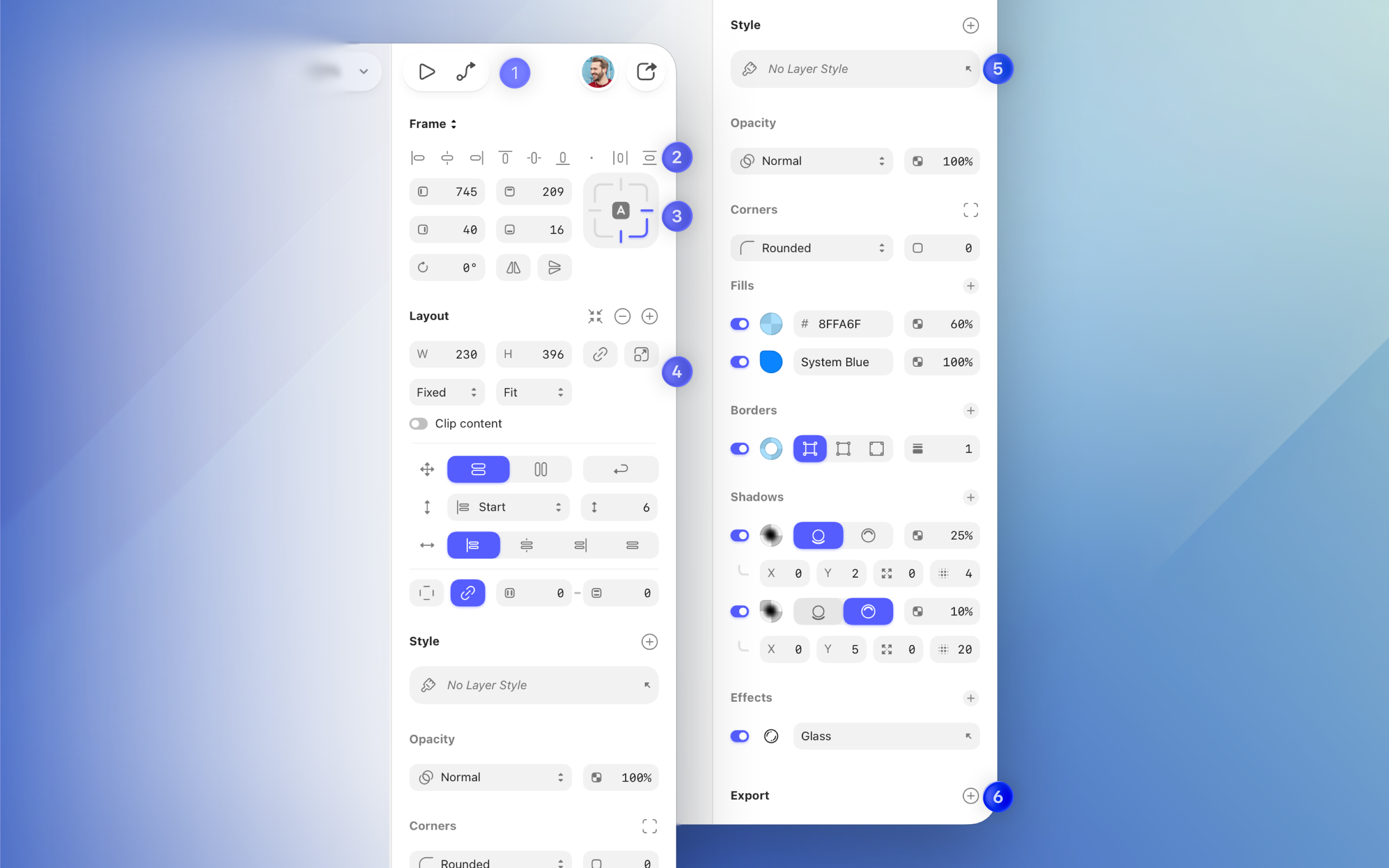 An annotated image showing the Inspector