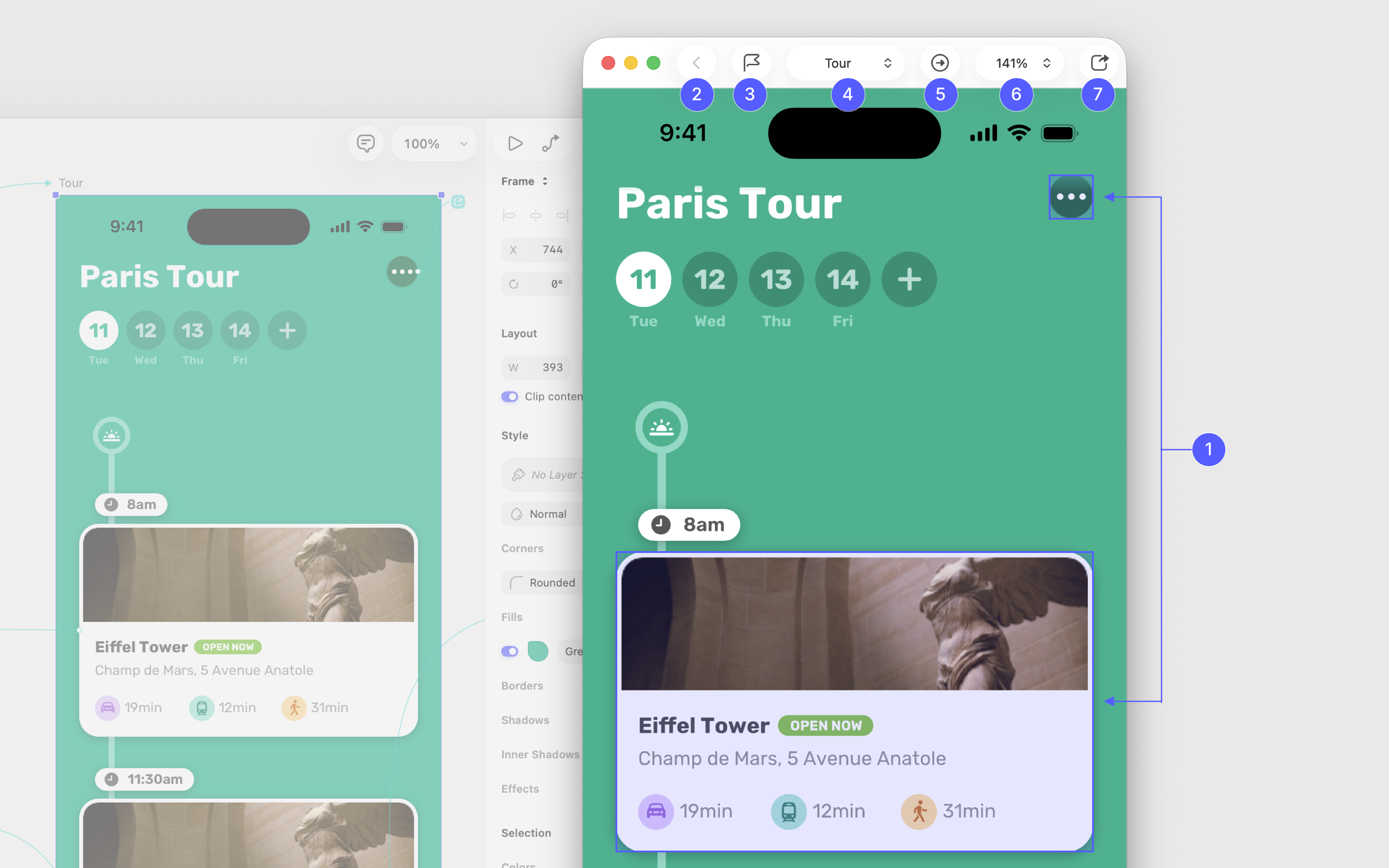 An image showing prototype preview controls in the Mac app