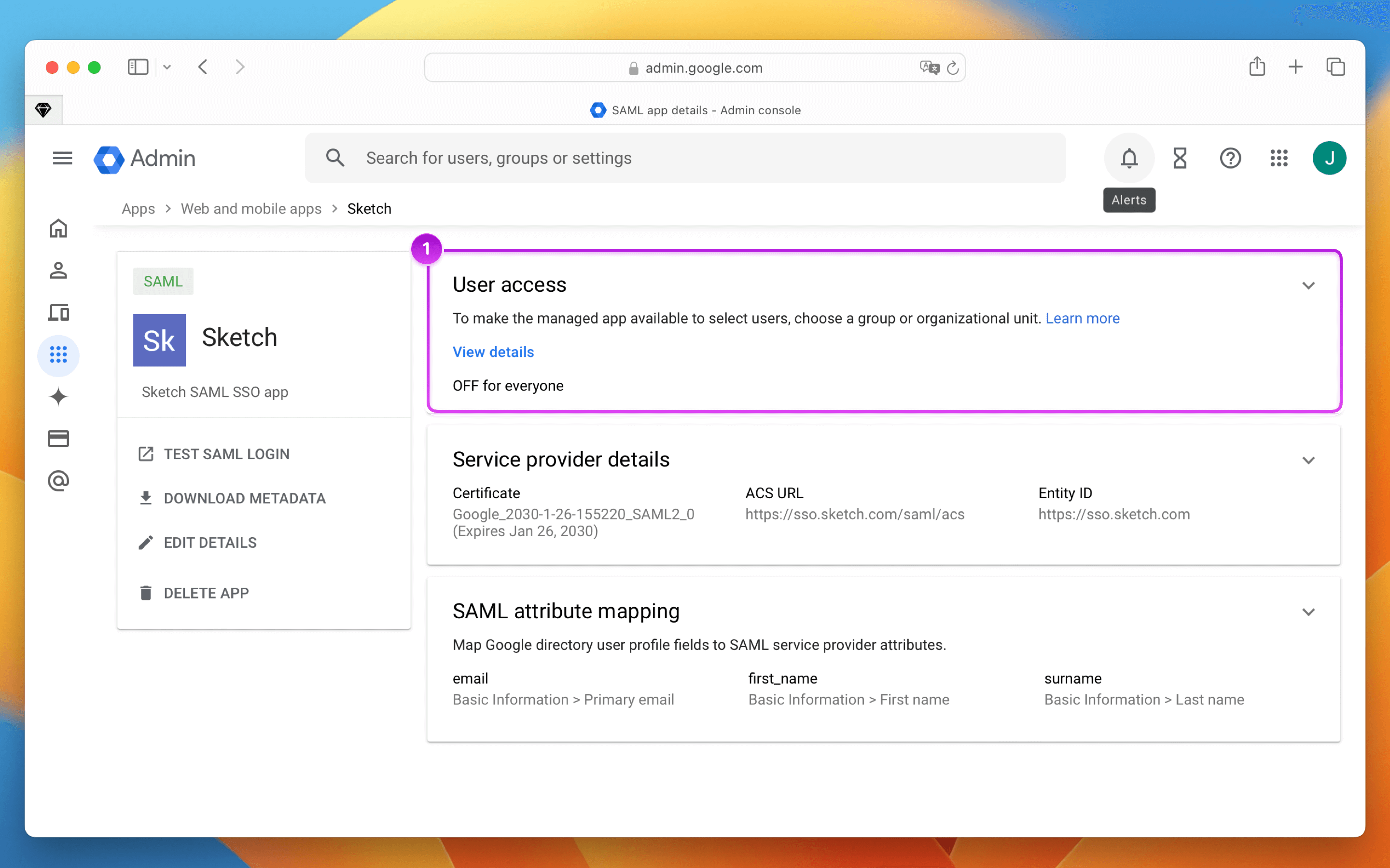 An image showing that user access is off by default