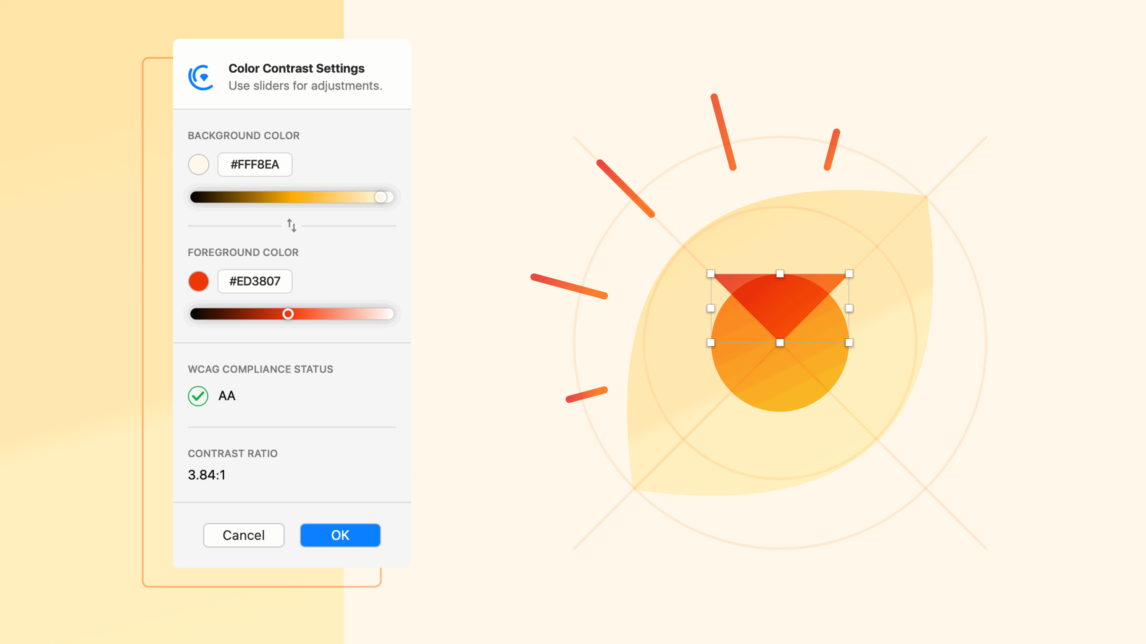 Using Cluse to test whether an image is AA accessible in Sketch.